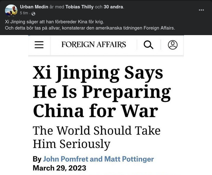 Kina Förbereder Befolkningen För Krig