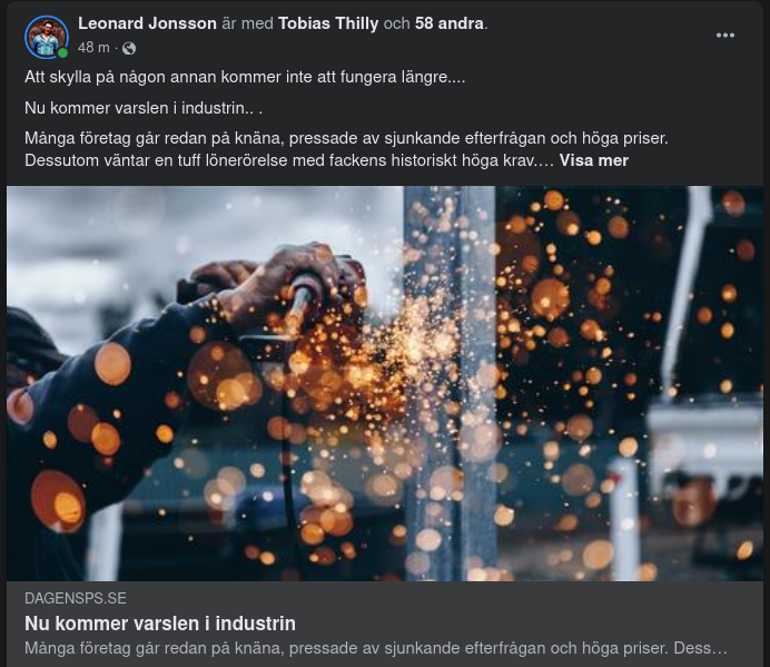 Inkommande Industrivarsel