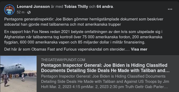 Pentagon Om Underlivsporslinsgömda Hemligstämplade Dokument Om Afghanistan