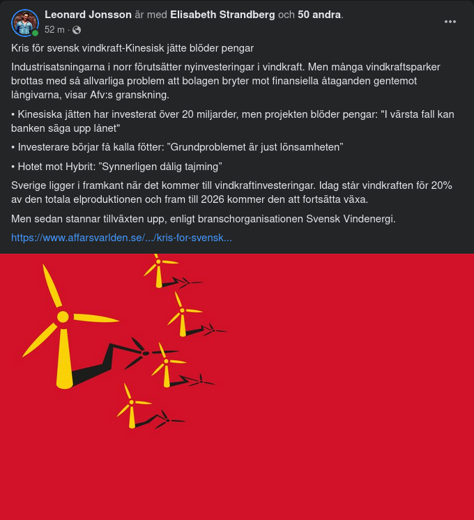 Blödande Vindkraftsekonomi