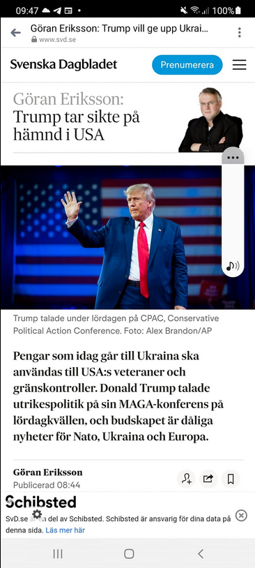 Hämndgirig Trump I SvD