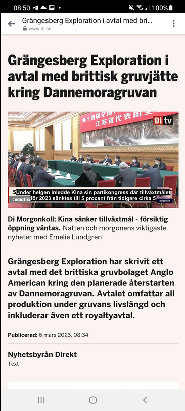 Avtal Skrivet Om Dannemoragruvan