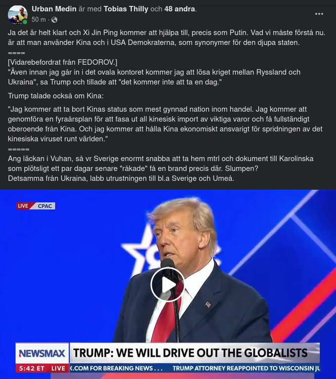 Trump Lovar Fred & Amerikanskt Kinaoberoende