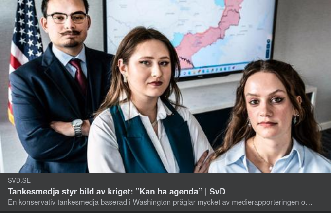 Medierapporteringspåverkande Washingtontankesmedja I SvD