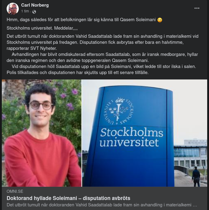 Avhandling Om Qasem Soleimani Skapar Disputationstumult