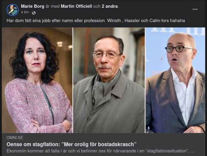 Svensk Stagflationsoenighet