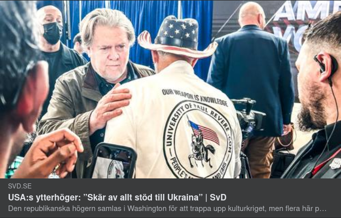 Bannon Om USA:s Ukrainastöd I SvD