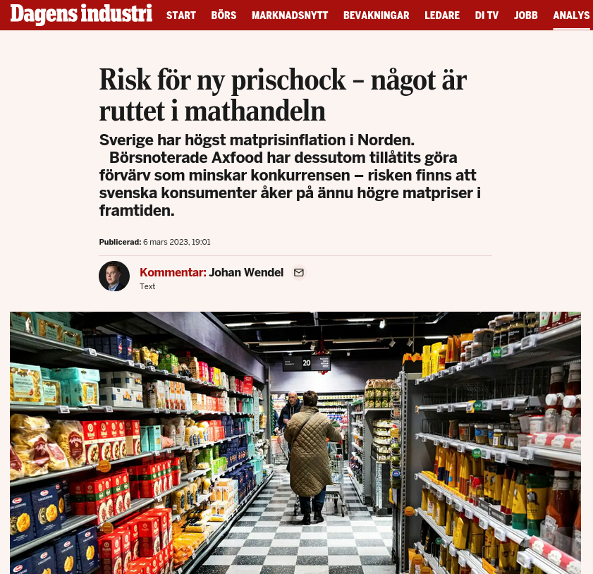 Matprisinflation I DI