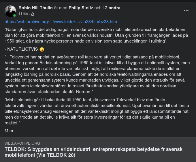 Planeringsmöteslös Svensk Mobiltelefonbransch..