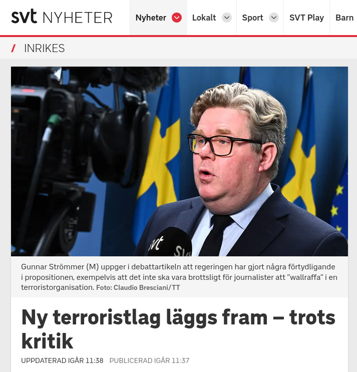 Politiker, Lagråd & Terroristlag