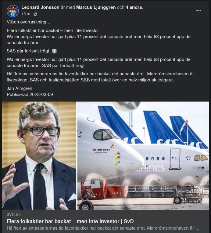 Plus 11% För Investor