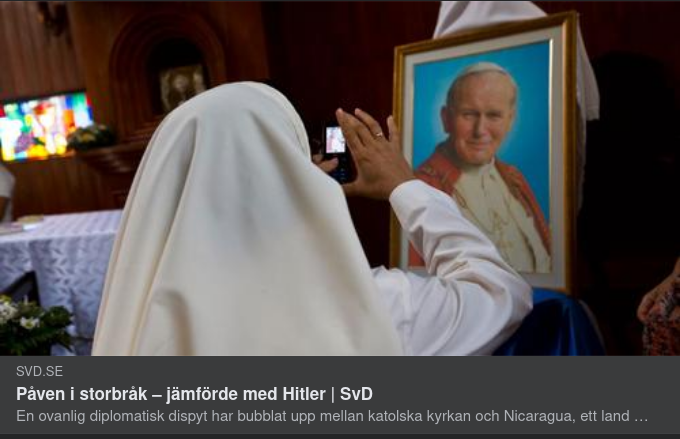 Påven, Nicaragua & Nazityskland