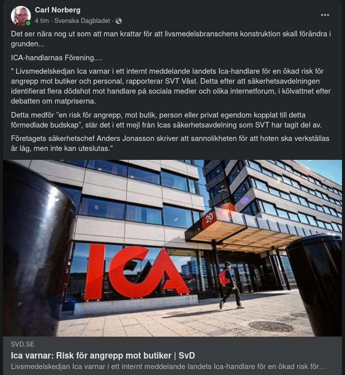 Butiksattackshot Mot ICA