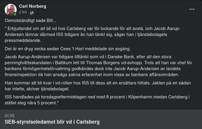 Ny VD Hos Carlsberg