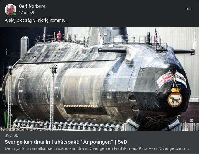 Sverige & Aukus Ubåtspakt