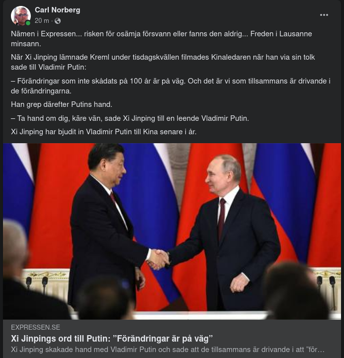 Xi, Putin & Förändringar