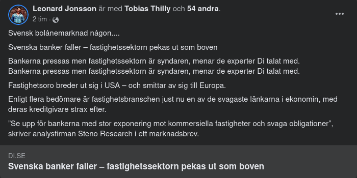 Fastighetsbranschen Svag Ekonomisk Länk