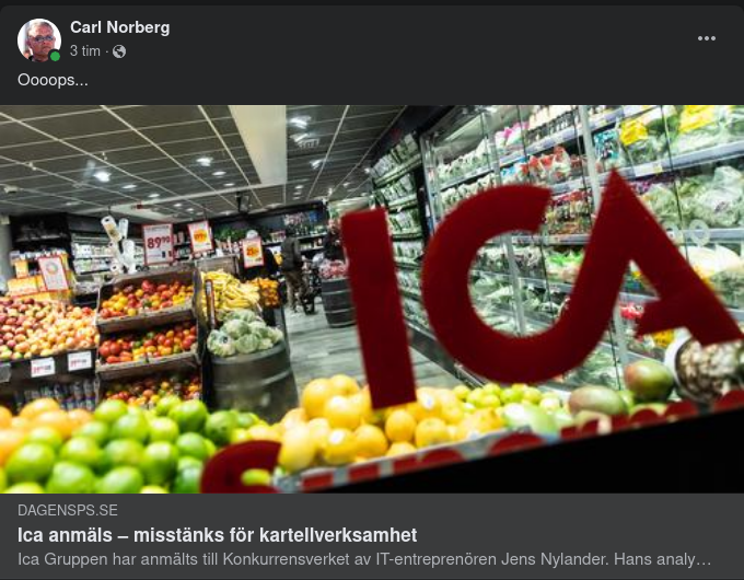 ICA Anmält För Kartellverksamhet