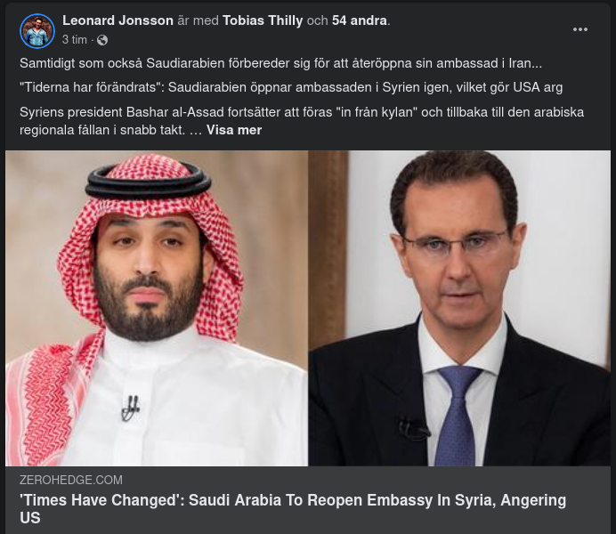 Saudiarabien Återöppnar Ambassaden I Syrien