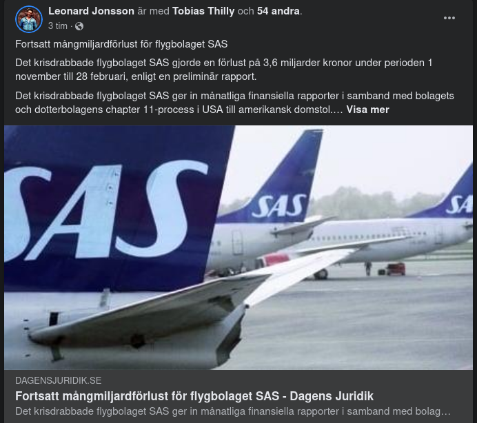 Fortsatt Miljardförlust För SAS