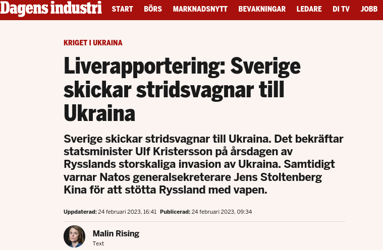 Svenska Stridsvagnar Till Ukraina