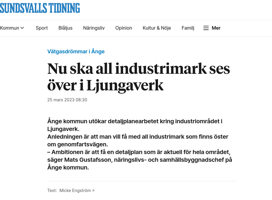 Industrimarksöversyn I Ljungaverk