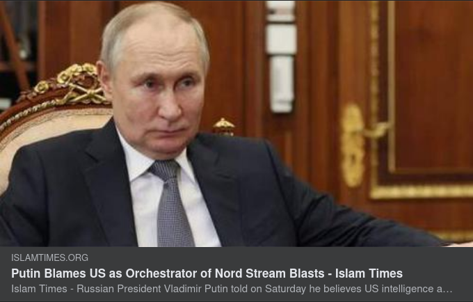 Putin Instämmer Med Hersh Om Nord Stream