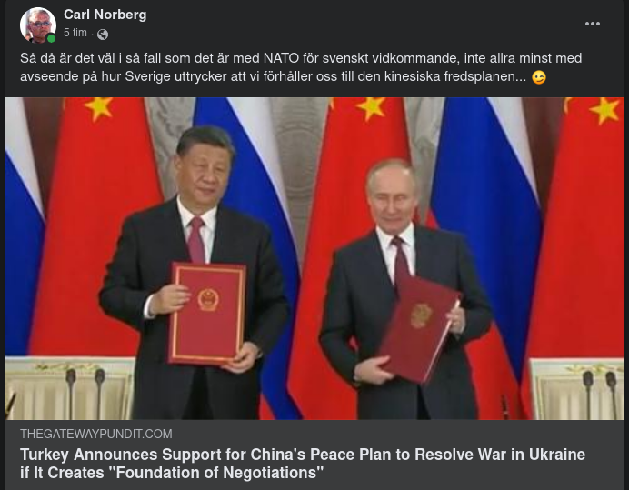 Turkiskt Stöd För Kinesisk Fredsplan