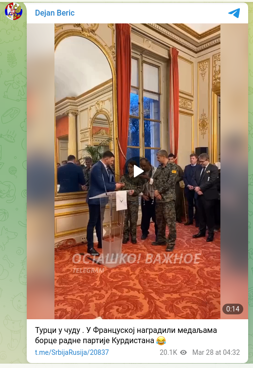 Turkisk Glädje Över Fransk Medaljutdelning?..