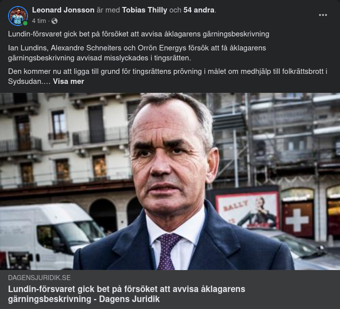 Tingsrätten Godkänner Åklagarens Gärningsbeskrivning I Lundin-Fallet