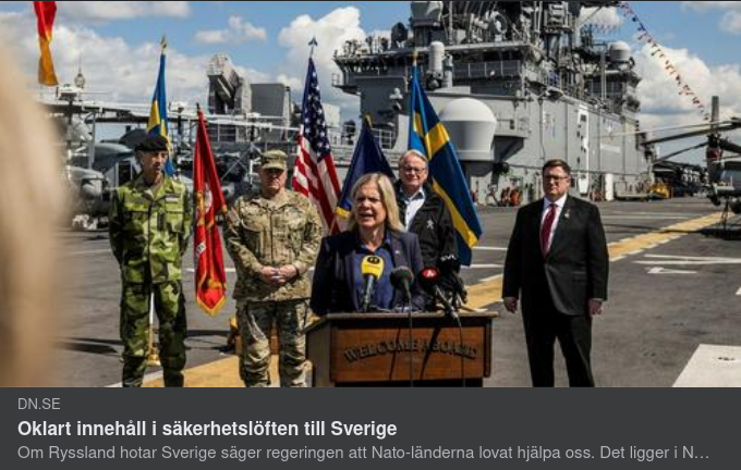 Sverige & Natohjälpslöften