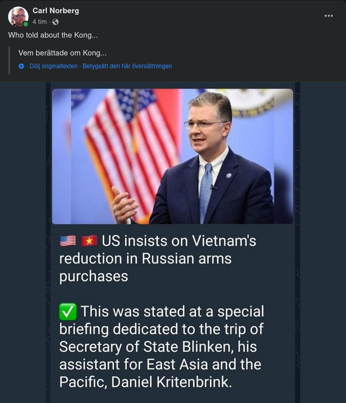 USA Insisterar Angående Vietnams Ryska Vapenköp