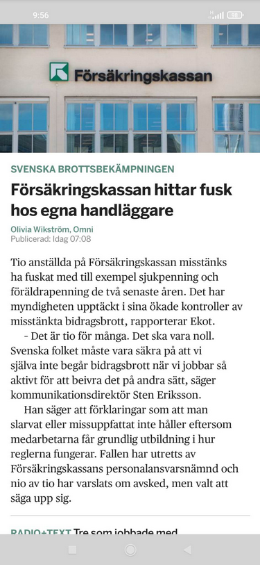 Interna Försäkringskassefuskare