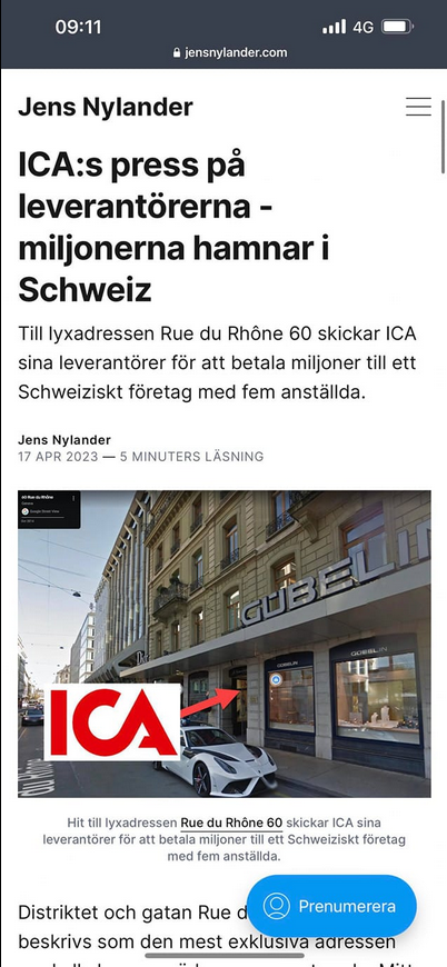 Schweizaffärer För ICA-Leverantörer