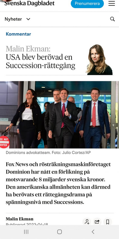 Berövat Rättegångsdrama I SvD
