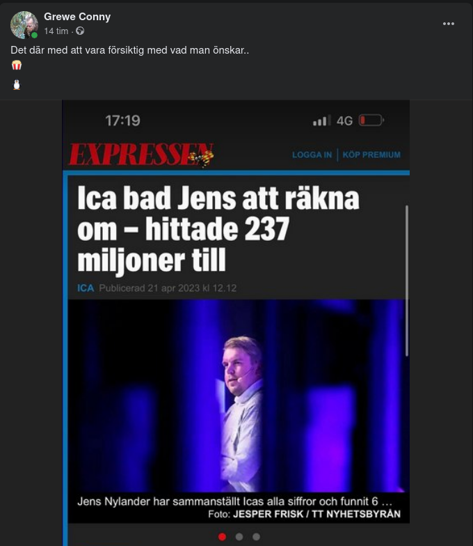 Jens Räknar Om På ICA:s Begäran