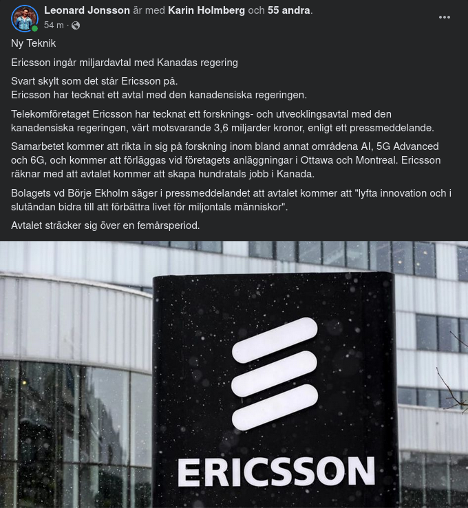 Ericsson I Kanada