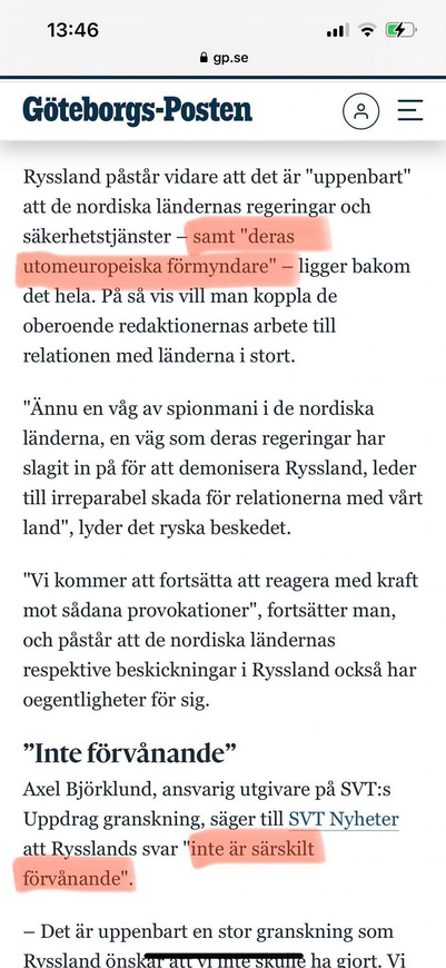 Utomeuropeiska Förmyndare Över Norden Uppenbara För Ryssland