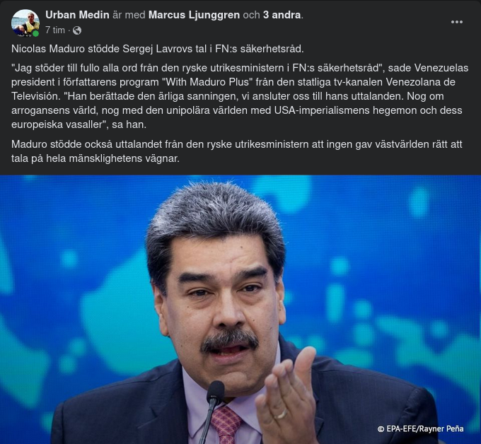 Maduro Stöder Lavrov I FN:s Säkerhetsråd