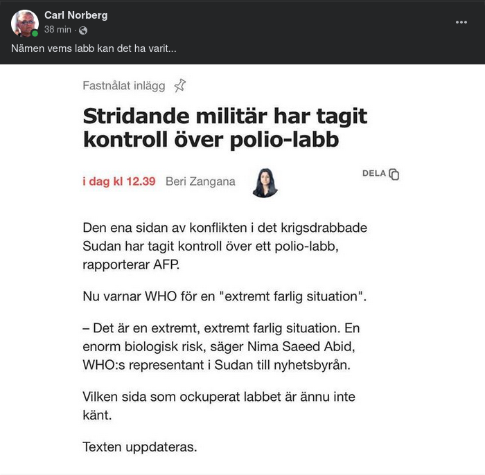 Militärt Kontrollerat Polio-Labb I Sudan