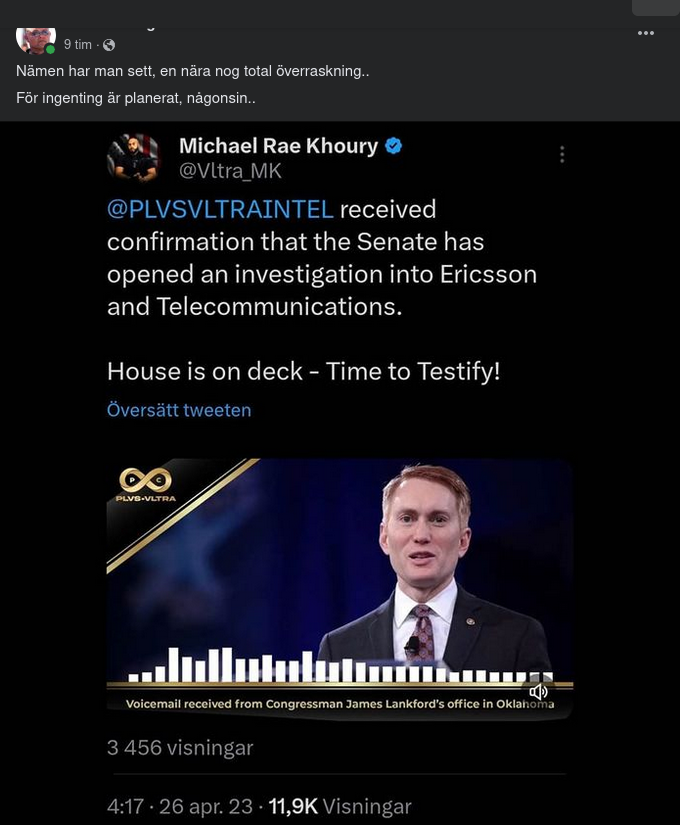 Senaten Öppnar Utredning Om Ericsson