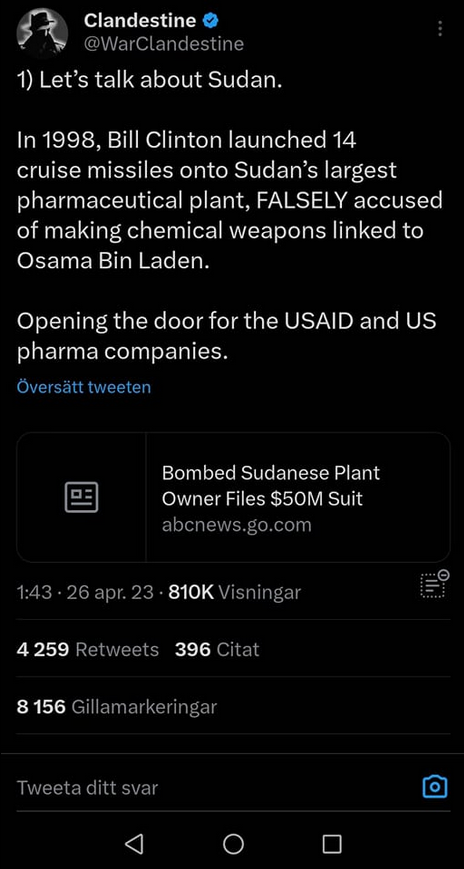 2014 - När Bill Bombade Läkemedelsfabrik I Sudan
