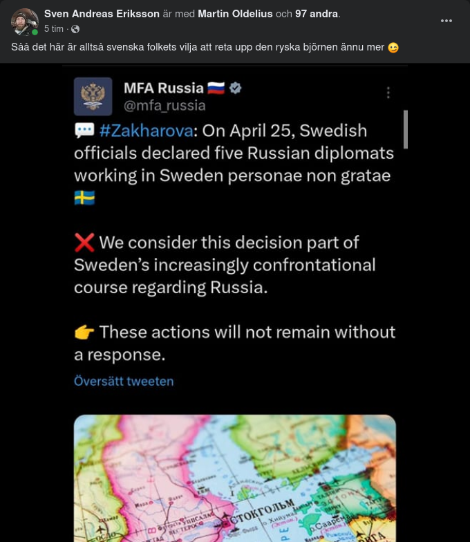 Zakharova Om Svensk Konfrontationskurs