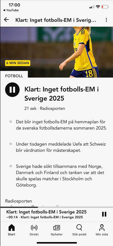 Inget Fotbolls-EM I Sverige