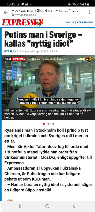 Putins Nyttiga Idiot I Sverige...