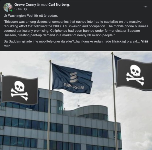 WaPo Om Ericssonaffärer I ISIS-Land