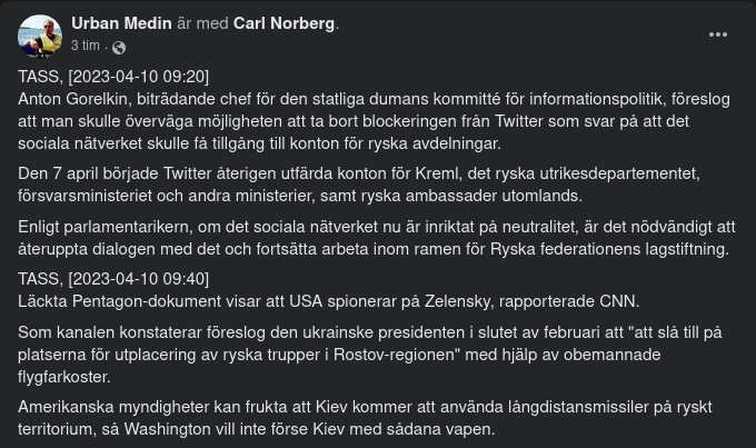 Ryskt Twittrande & Amerikanskt Zelenskyspionage