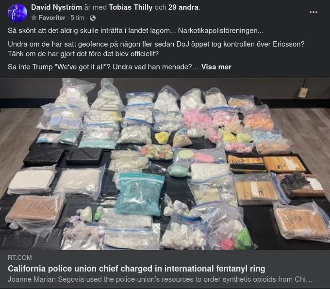 Kalifornisk Polisförbundschef Åtalad För Fentanylförsäljning