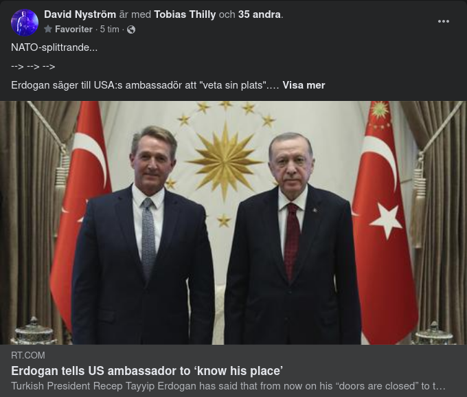 Erdoğan Lär Amerikas Ambassadör Sin Plats