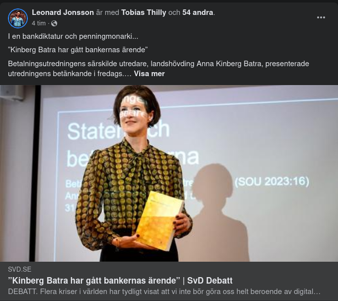 Kontantnalle Om Bankärendesgående Kinberg Batra I SvD